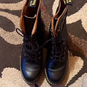 Dr. Martens Black Leather Heeled Boots